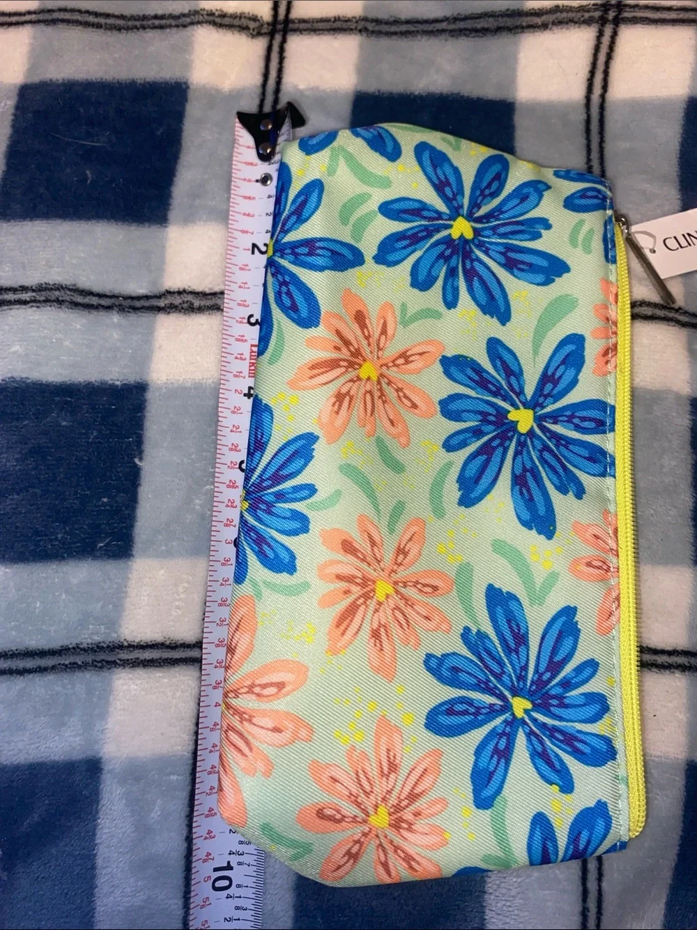 Clinique Floral Zip Pouch in Yellow, Blue & Orange